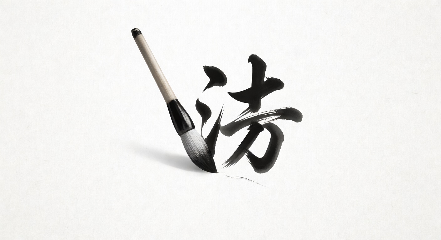 Ink brush calligraphy