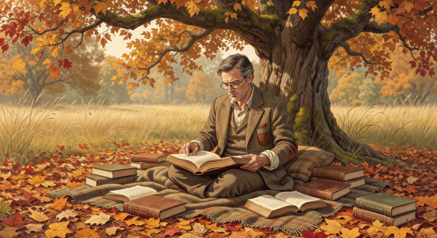 Scholar reading under a tree